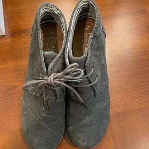TOMS Charcoal Suede Ankle Boots